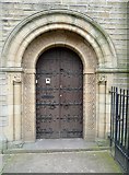 SE0921 : Doorway of the former St John's Church by Humphrey Bolton