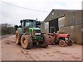 Tractors large and small, Lower Rodhuish Farm