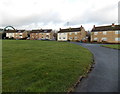 Church Crescent houses and the top of a footbridge, Coedkernew