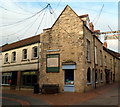 Sign recording the old George Inn, Stroud