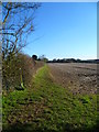 Field footpath going south to the A303