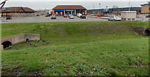ST3486 : A depression between two conduits, Newport Retail Park by Jaggery