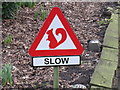 "Slow for red squirrels" sign, Southport Crematorium