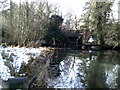 Looking towards a weir at the River Beane