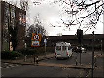 TQ4078 : Priority sign on Gallions Road by Stephen Craven
