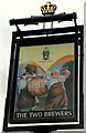 The Two Brewers pub sign, Bulwark, Chepstow