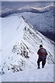 NY3414 : Striding Edge in winter 1977 by Jim Barton
