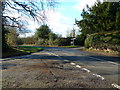 Road junction at Horn Hill Village Hall and Institute