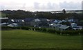 Buildings at Tresprison, Tregarrick Farm and early morning mist