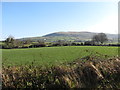 View east over farmland towards Carnadranna Mountain 