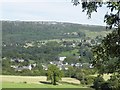 Calver Village, Calver Mill and Froggatt Edge, from Hassop Road, near Calver