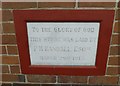 Emmanuel Baptist Church, Eastleigh: foundation stone