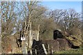 Railway bridge remains at Corslet Farm road end