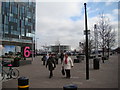 View of the Emirates Greenwich Peninsula cable car stop from the path