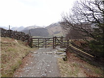 NY2615 : Gate on Bridleway from Watendlath to Rosthwaite by Bryan Pready