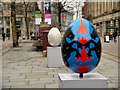 SJ8398 : St Ann's Square, Giant Easter Eggs by David Dixon