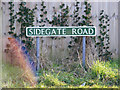 TG5101 : Sidegate Road sign by Geographer