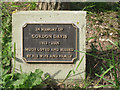 SP3276 : Plaque for memorial tree, Coat of Arms Bridge Road, Coventry CV3 by Robin Stott