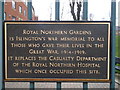 Royal Northern Gardens Plaque