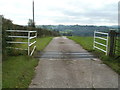 Cattle grid across the access road to Perthellic Farm  west of Llanddewi Fach