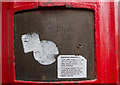 Information Plate on Victorian Letterbox, Banbury