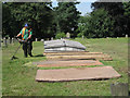 Strimming the Old Meeting House re-interments, Witton Cemetery