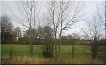 SP7307 : Field through the trees by the railway line by N Chadwick