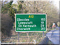 TM3968 : Roadsign on the  A12 Main Road by Geographer