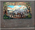 Abergavenny Cattle Market painting in the Diamond Jubilee mural, Abergavenny