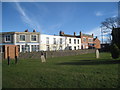 The churchyard and houses in Victoria Street, Burnham on Sea