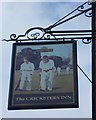 Sign at "The Cricketers Inn" in Easton