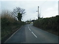 Lane approaching Pen-y-Ffordd village boundary