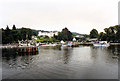 The Burn How Garden House Hotel and Bowness Ferry Terminal from Bowness Bay