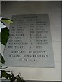 Holy Rood, Stubbington: war memorial (1939-45)