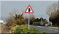 J5073 : "Road junction ahead" sign, Newtownards by Albert Bridge