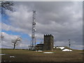 Reservoir and telecomms mast on Guiseley Moor