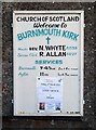 Burnmouth Kirk notice board