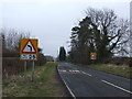 Approaching a sharp bend on the B1337