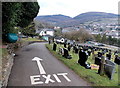 Approaching the exit from Danygraig Cemetery, Risca