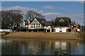 Boathouses upstream of Chiswick Bridge