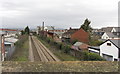 View north from the Cathays footbridge over the Rhymney line