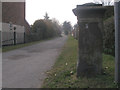 Benchmark on a post at Quarry Lane, Netherthorpe