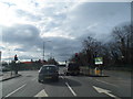 TQ1371 : Uxbridge Road at the lights for Sainsbury's by David Howard