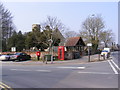 TG2701 : All Saints Church, Telephone Box & Poringland Post Office Postbox by Geographer