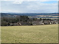 Farmland south of the A69 and the northern outskirts of Corbridge