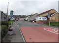 Oaklands Road climbs away from the South Avenue junction, Sebastopol, Pontypool