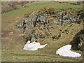 Quarry with snowdrift