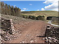 Cleared forestry land near Pont ar Daf