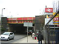 Railway bridge and station entrance, Cricklewood Lane