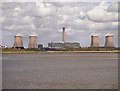 SJ5486 : River Mersey, Fiddler's Ferry Power Station by David Dixon